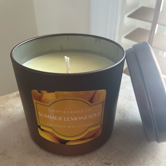 "Summer Lemonesque" Coconut Wax Candle 10 oz Copper Tin/Lid - Picture 1 of 3